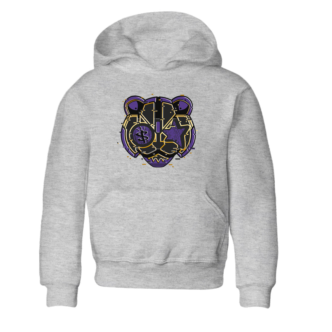 Digital Cat Face Kids Tops - Air Jordan 12 Field Purple