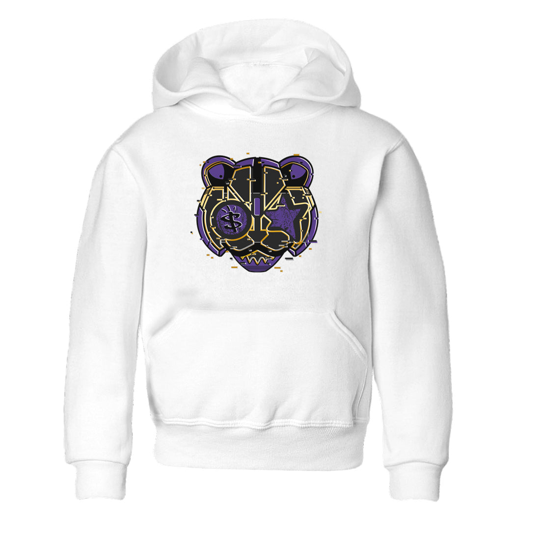 Digital Cat Face Kids Tops - Air Jordan 12 Field Purple