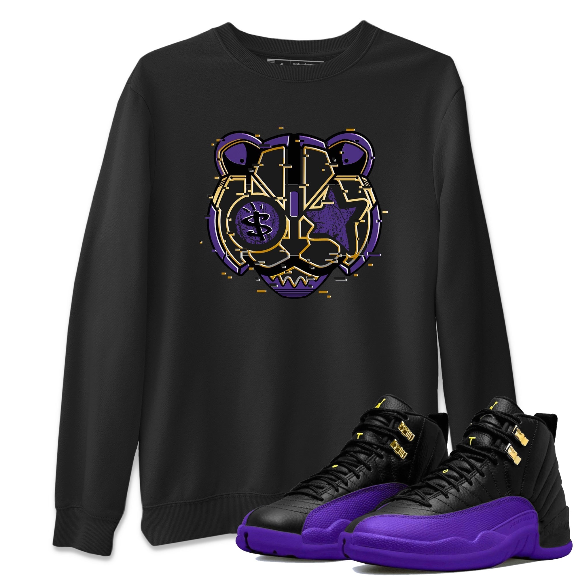 Digital Cat Face Unisex Tops - Air Jordan 12 Field Purple
