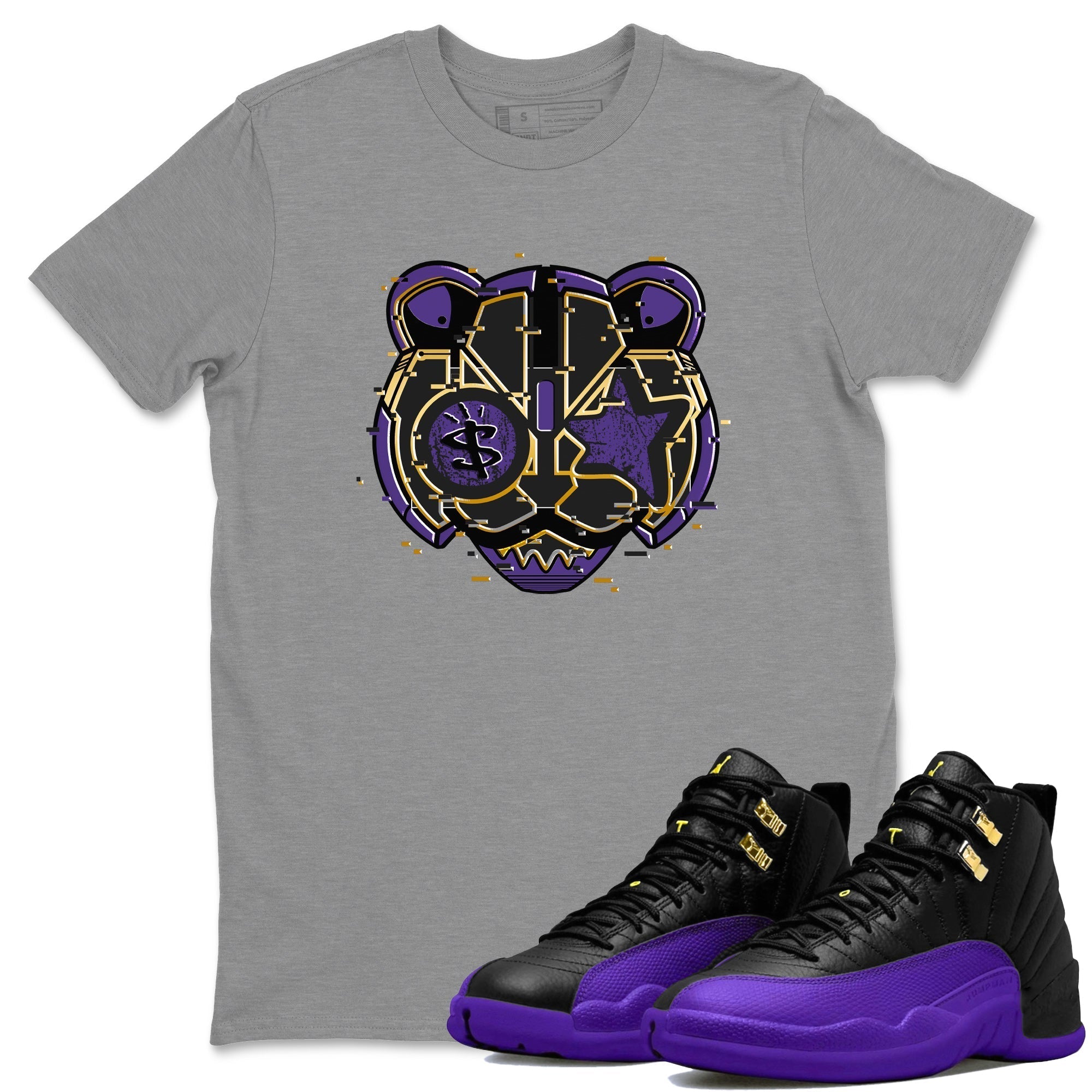 Digital Cat Face Unisex Tops - Air Jordan 12 Field Purple