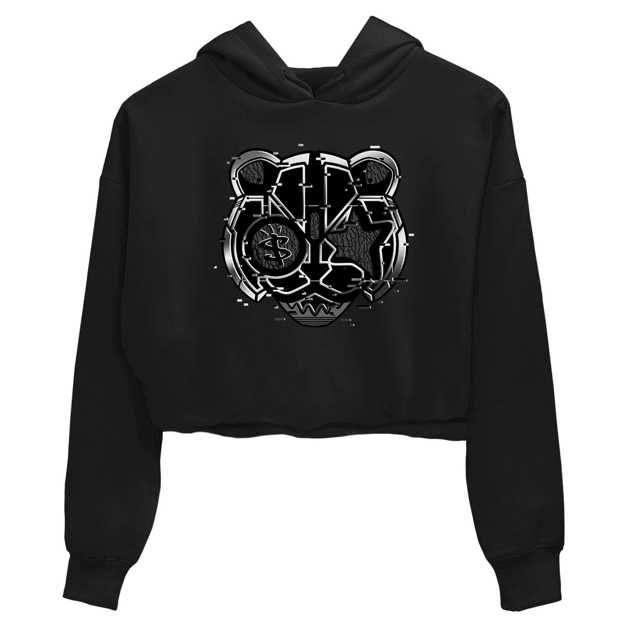 Digital Cat Face snkmatch Women's Top - Air Jordan 3 Black Cat