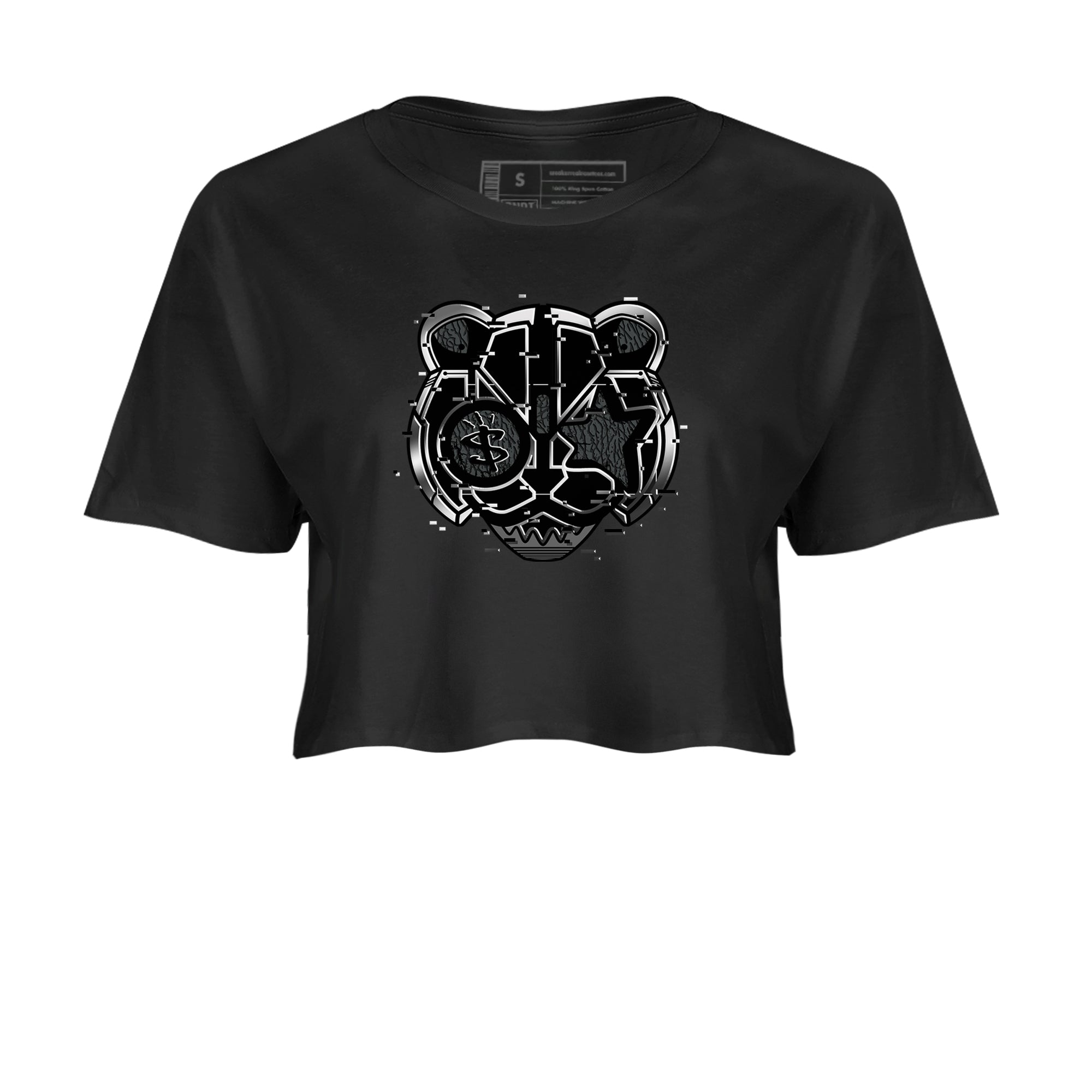 Digital Cat Face snkmatch Women's Top - Air Jordan 3 Black Cat