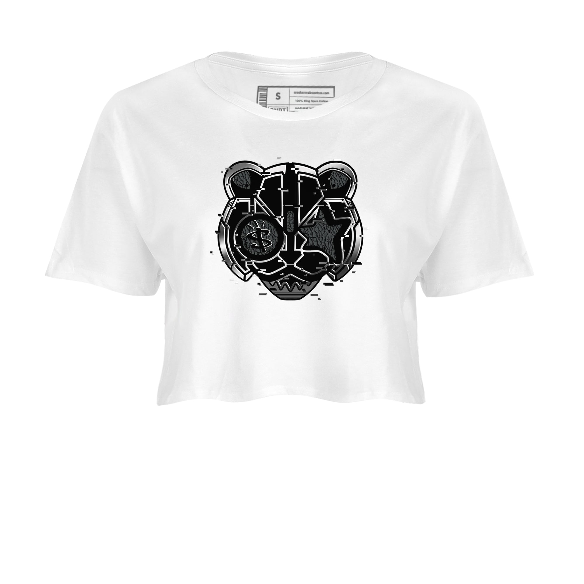 Digital Cat Face snkmatch Women's Top - Air Jordan 3 Black Cat