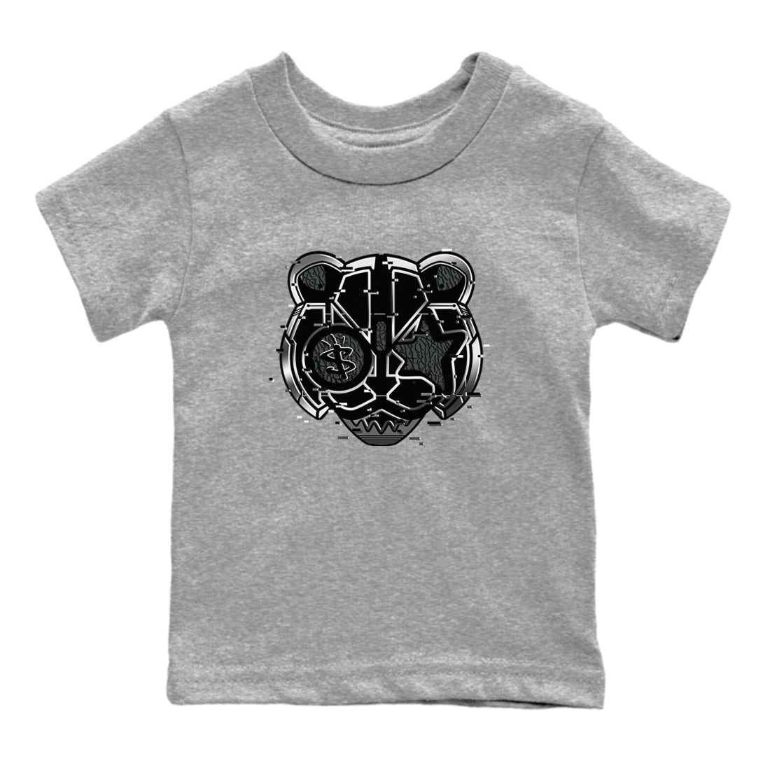 Digital Cat Face snkmatch Tees Kids - Air Jordan 3 Black Cat