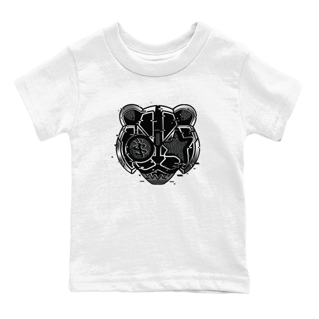Digital Cat Face snkmatch Tees Kids - Air Jordan 3 Black Cat