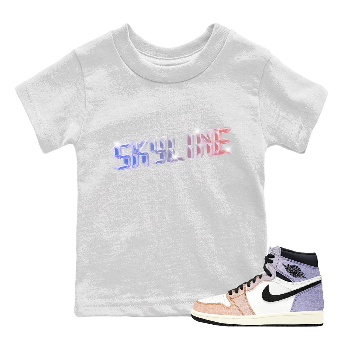 Digital Crystal Kids Tops - Air Jordan 1 Skyline