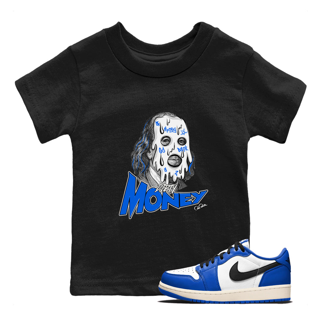 Dirty Money snkmatch Tees Kids - Air Jordan 1 Game Royal