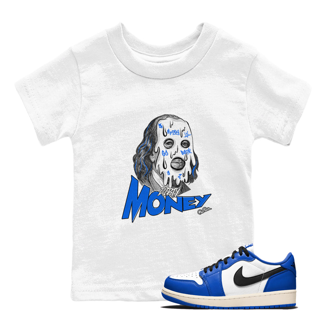 Dirty Money snkmatch Tees Kids - Air Jordan 1 Game Royal