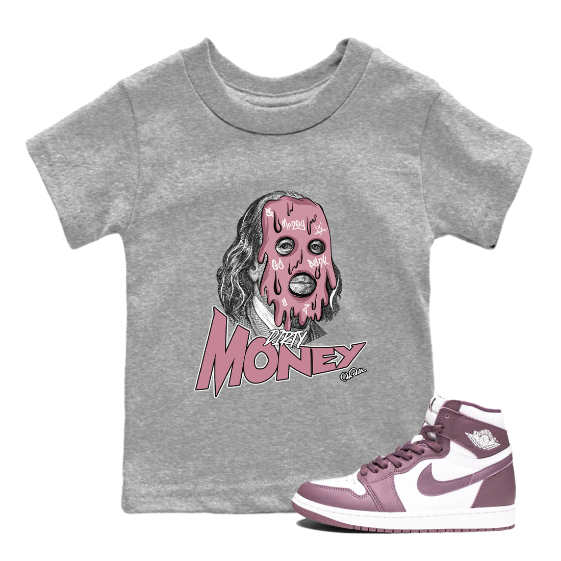 Dirty Money snkmatch Tee Kids - Air Jordan 1 Mauve