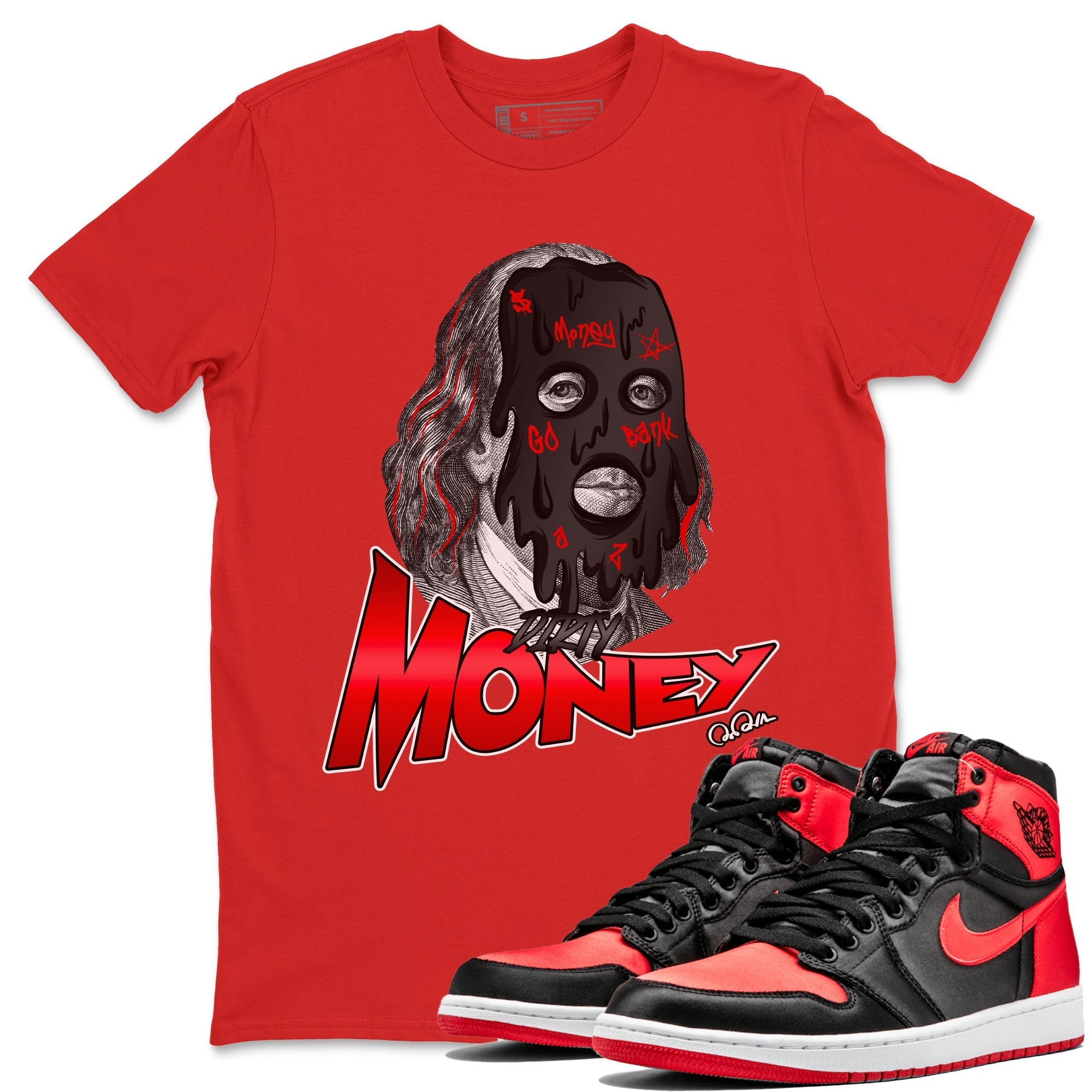 Dirty Money Unisex Tops - Air Jordan 1 Satin Bred