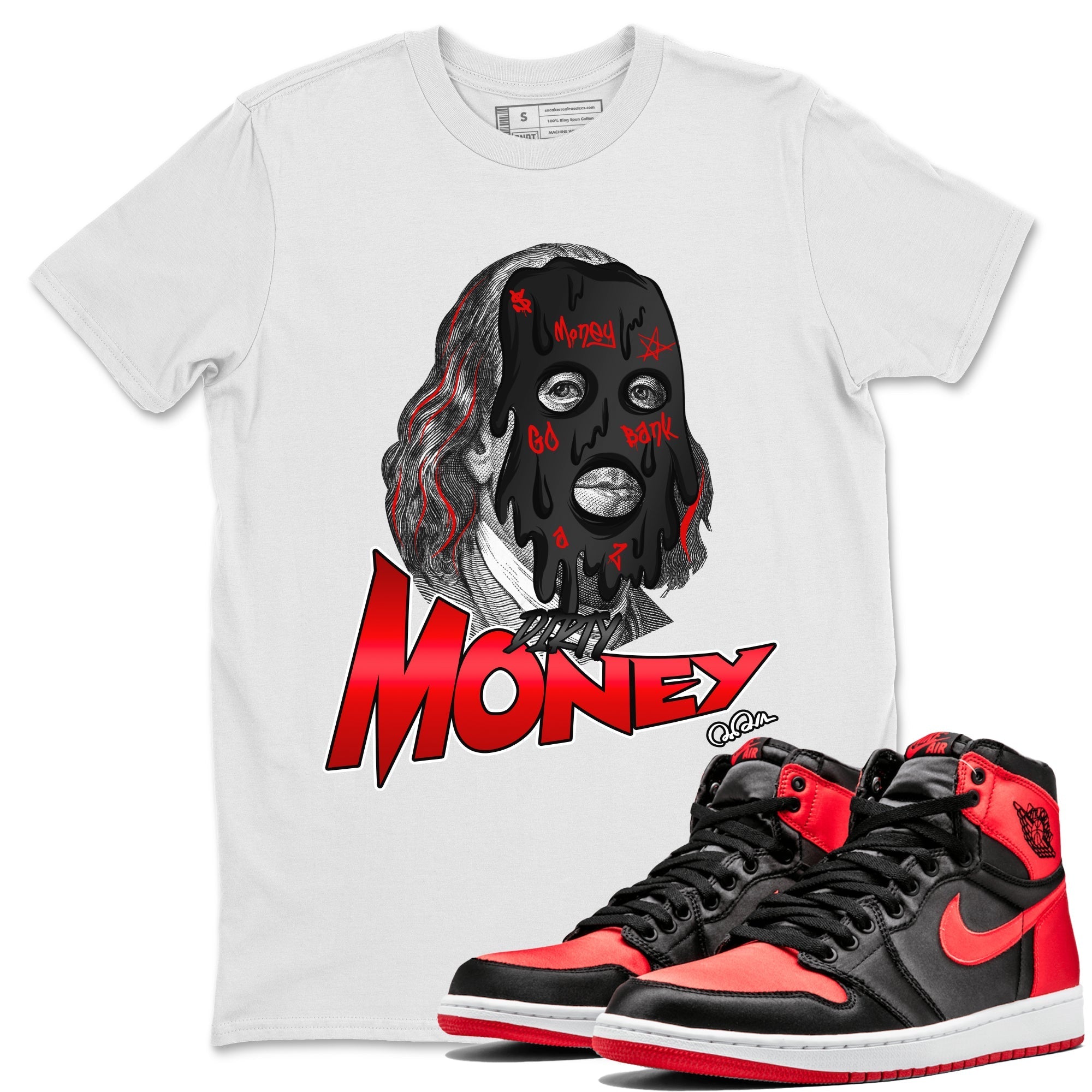 Dirty Money Unisex Tops - Air Jordan 1 Satin Bred