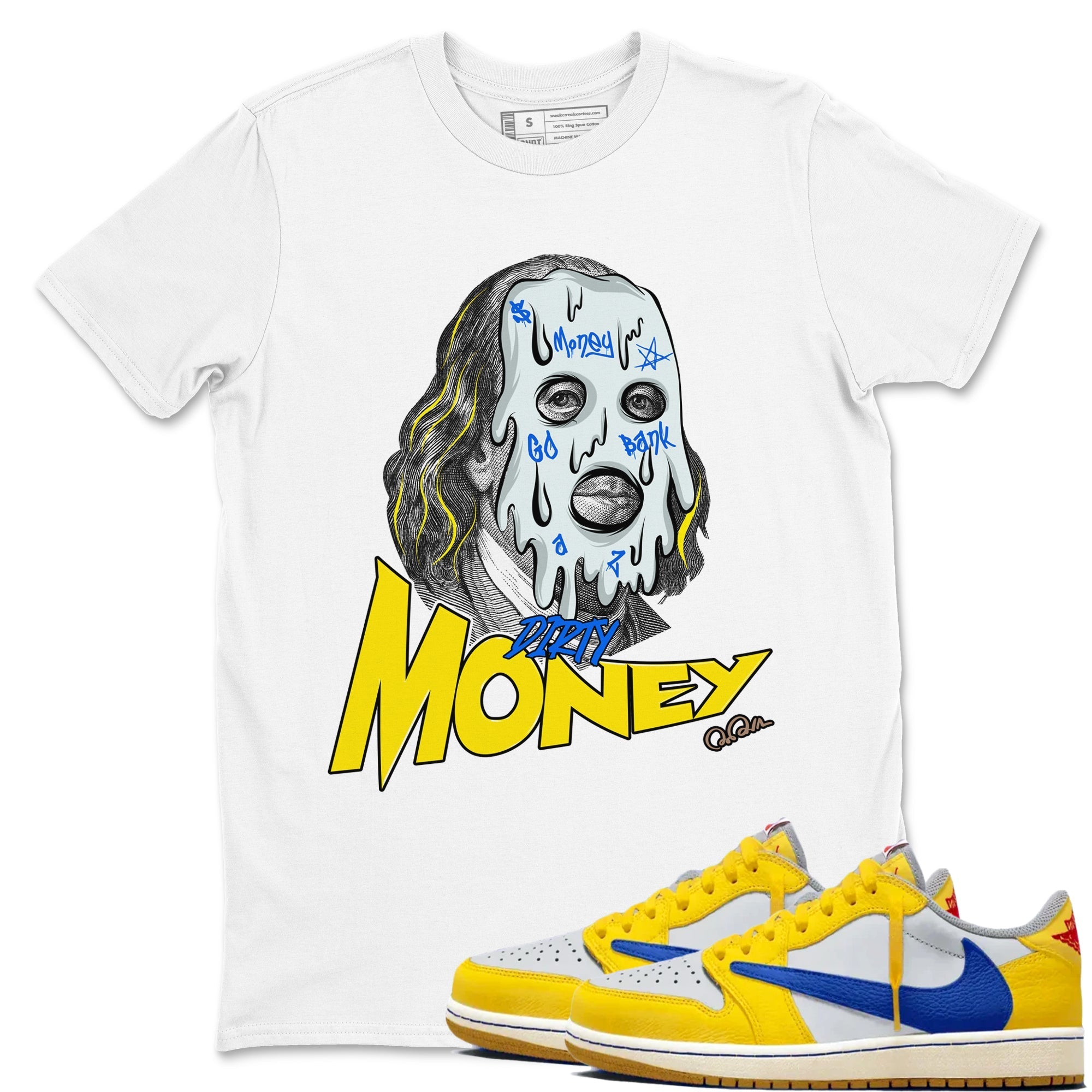 Dirty Money snkmatch Tees - Air Jordan 1 Travis Scott Canary