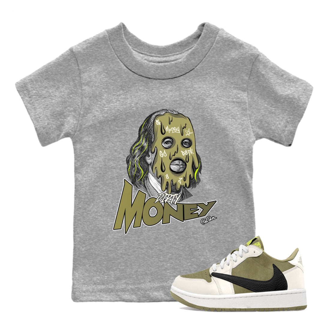 Dirty Money snkmatch Tee Kids - Air Jordan 1 Travis Scott Golf