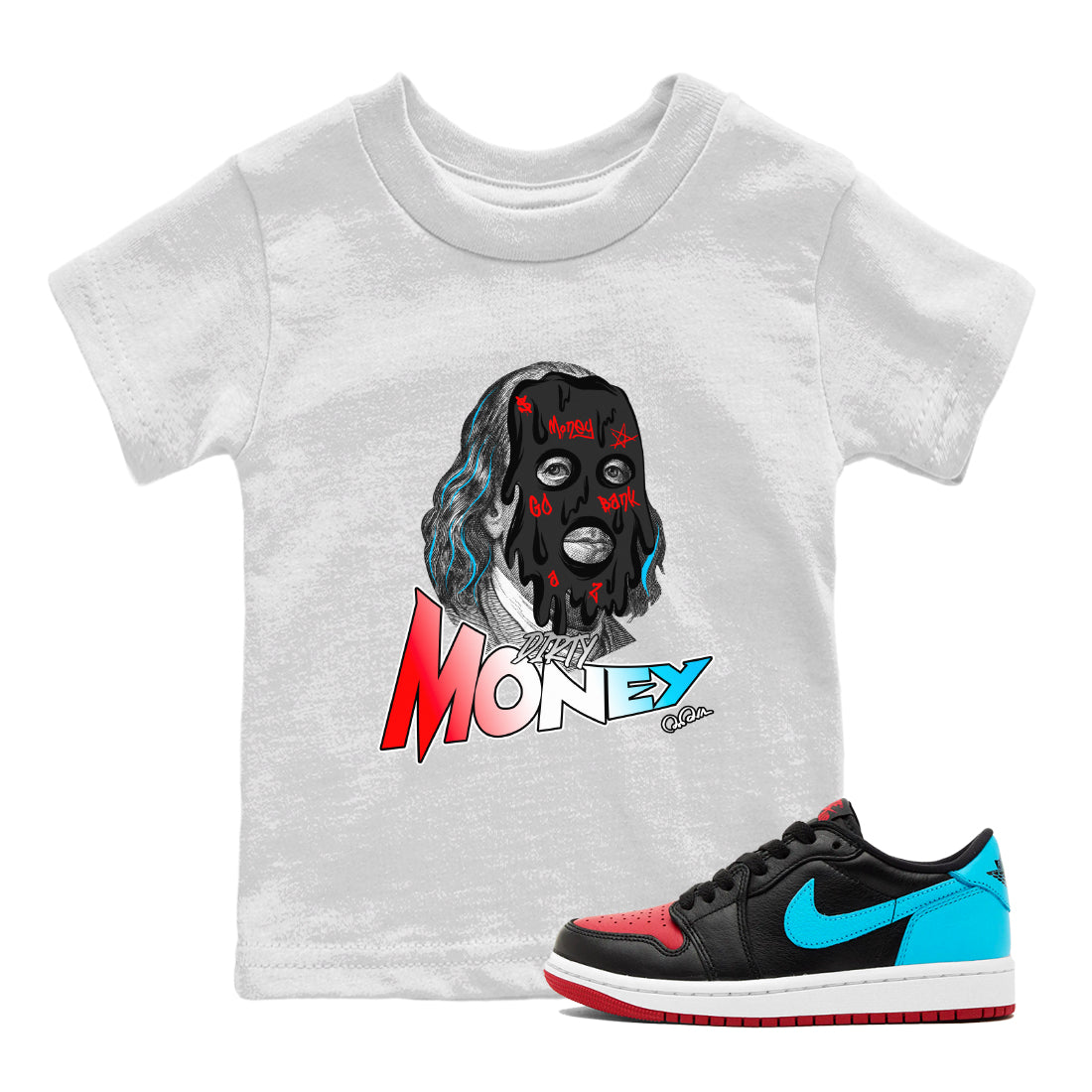 Dirty Money Kids Tops - Air Jordan 1 UNC to Chicago