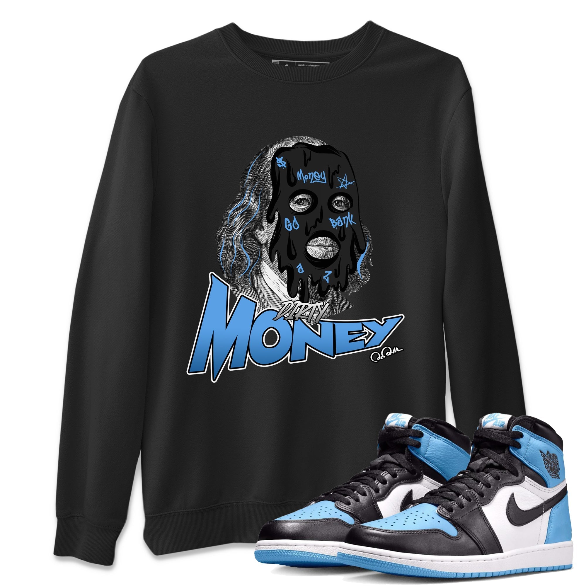 Dirty Money Unisex Tops - Air Jordan 1 UNC Toe