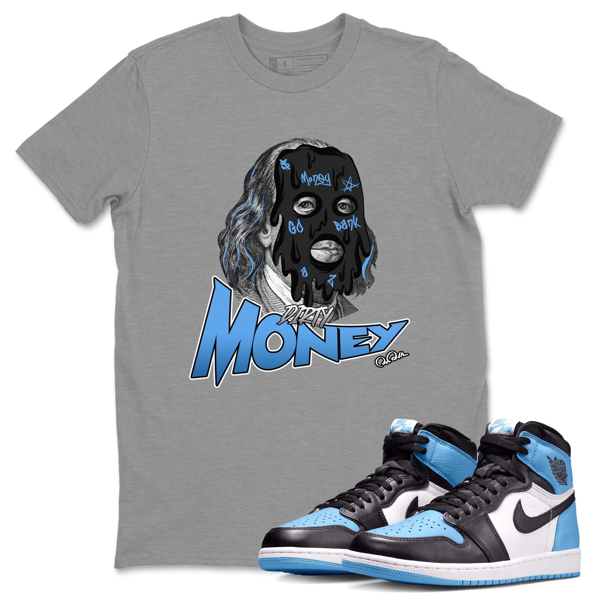 Dirty Money Unisex Tops - Air Jordan 1 UNC Toe