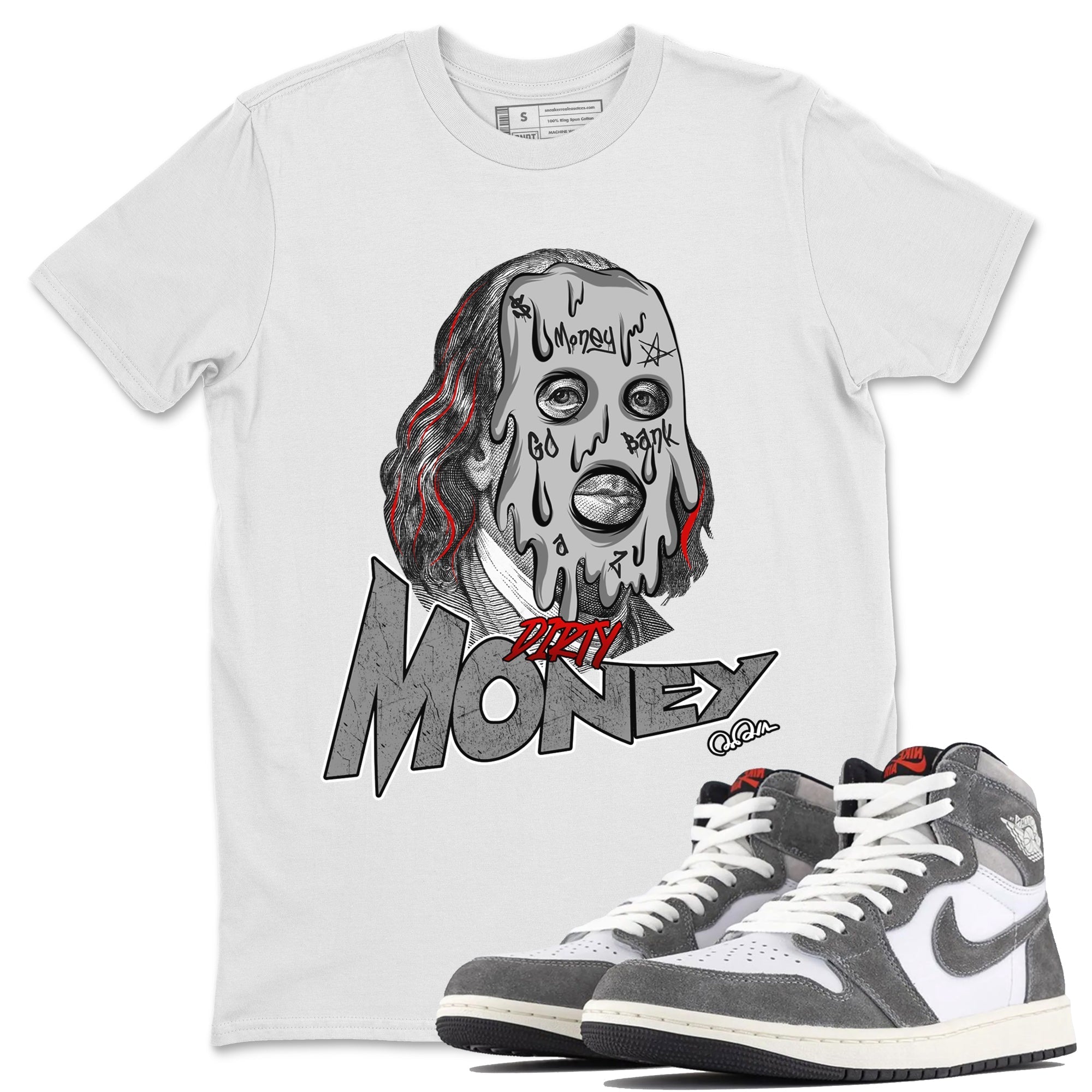 Dirty Money Unisex Tops - Air Jordan 1 Washed Heritage