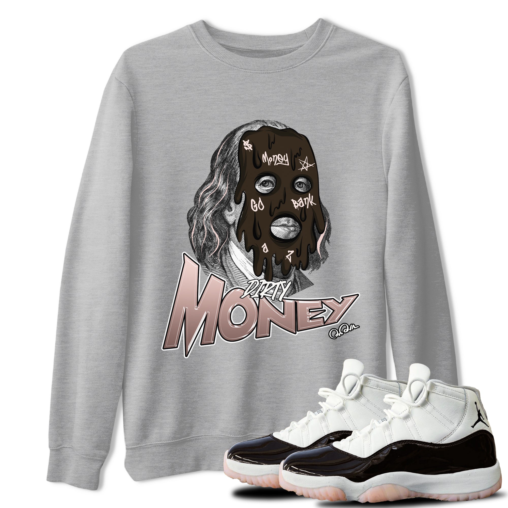 Dirty Money snkmatch Tee - Air Jordan 11 Neapolitan