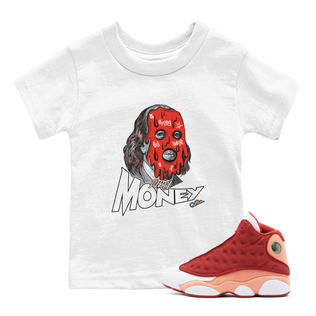 Dirty Money snkmatch Tees Kids - Air Jordan 13 Dune Red