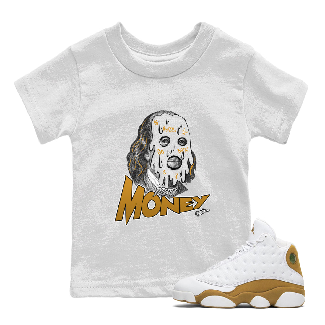 Dirty Money Kids Tops - Air Jordan 13 Wheat