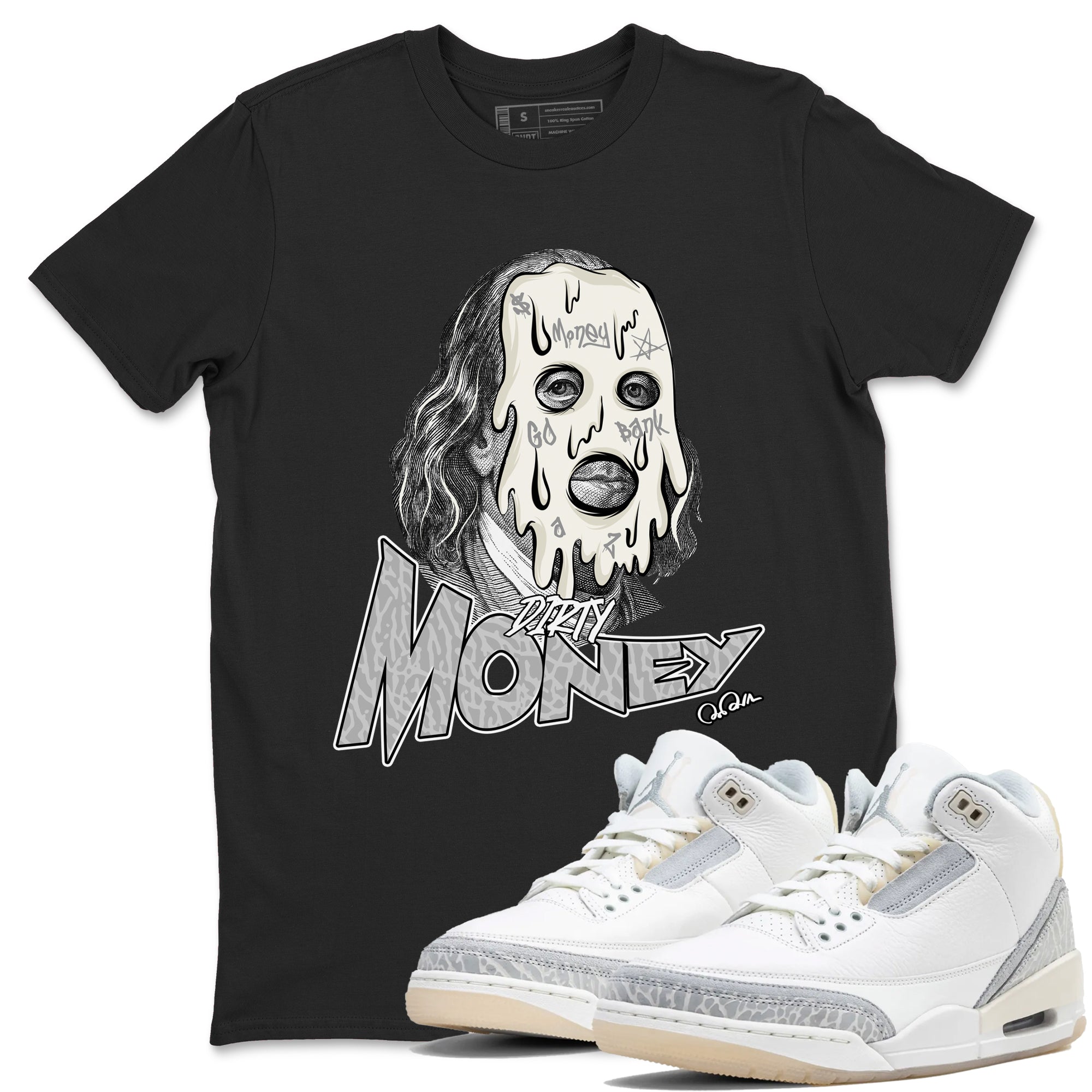 Dirty Money snkmatch Tees - Air Jordan 3 Ivory