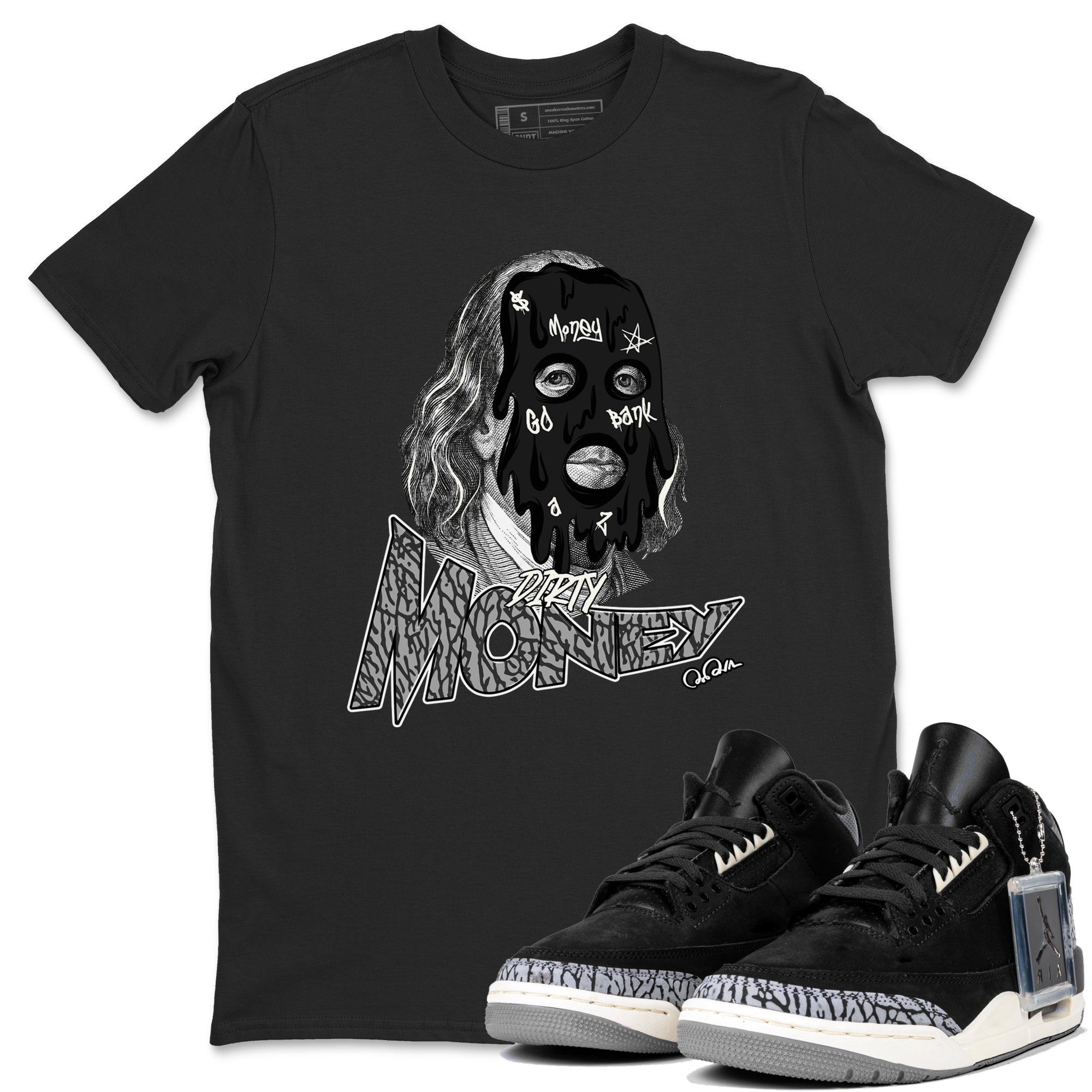 Dirty Money snkmatch Tee - Air Jordan 3 Off Noir