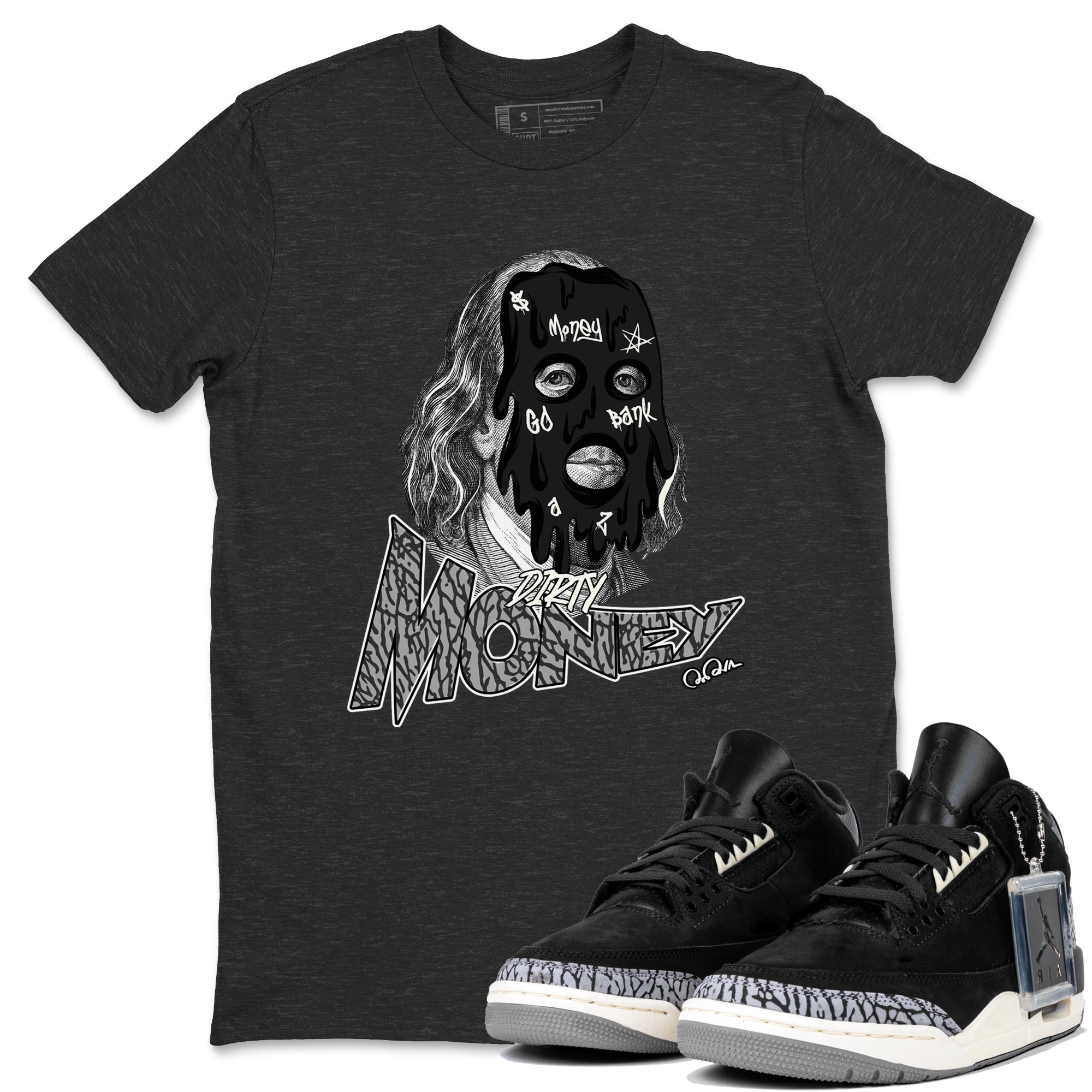 Dirty Money snkmatch Tee - Air Jordan 3 Off Noir