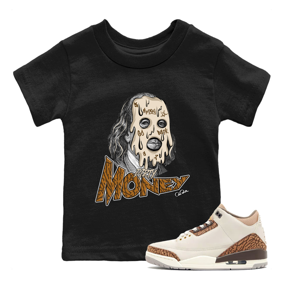 Dirty Money Kids Tops - Air Jordan 3 Palomino