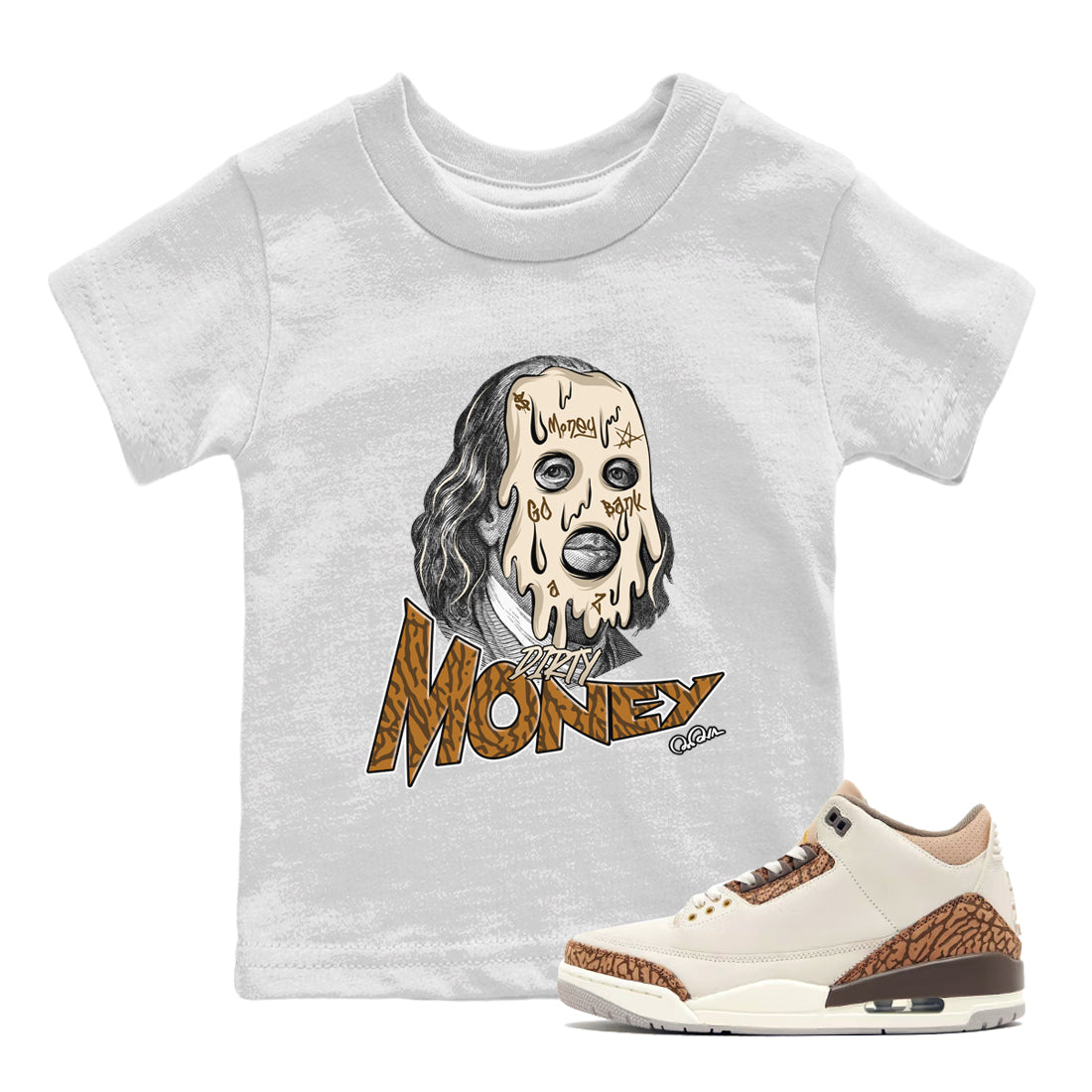Dirty Money Kids Tops - Air Jordan 3 Palomino