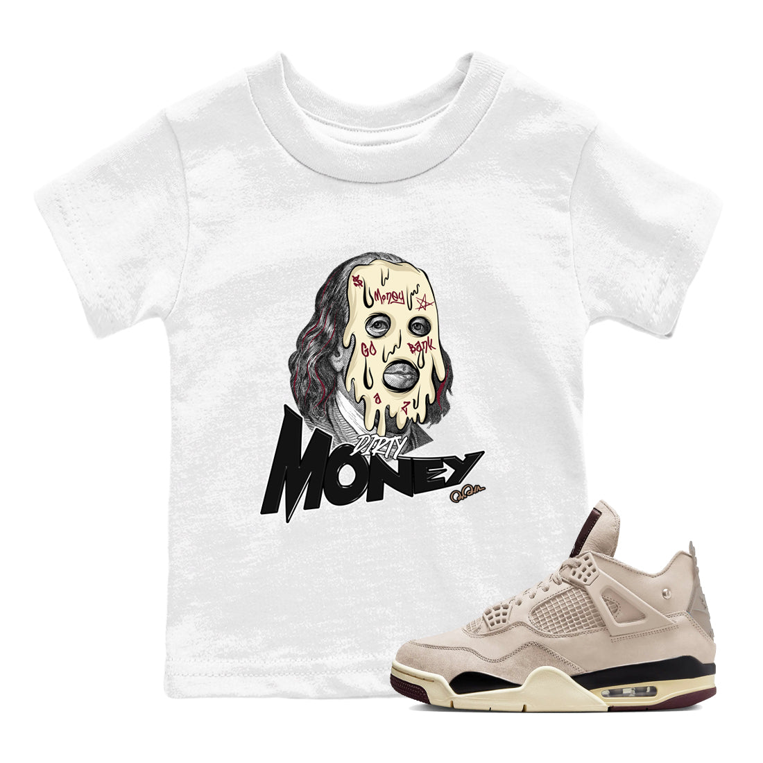 Dirty Money snkmatch Tees Kids - Air Jordan 4 A Ma Maniere x Fossil Stone