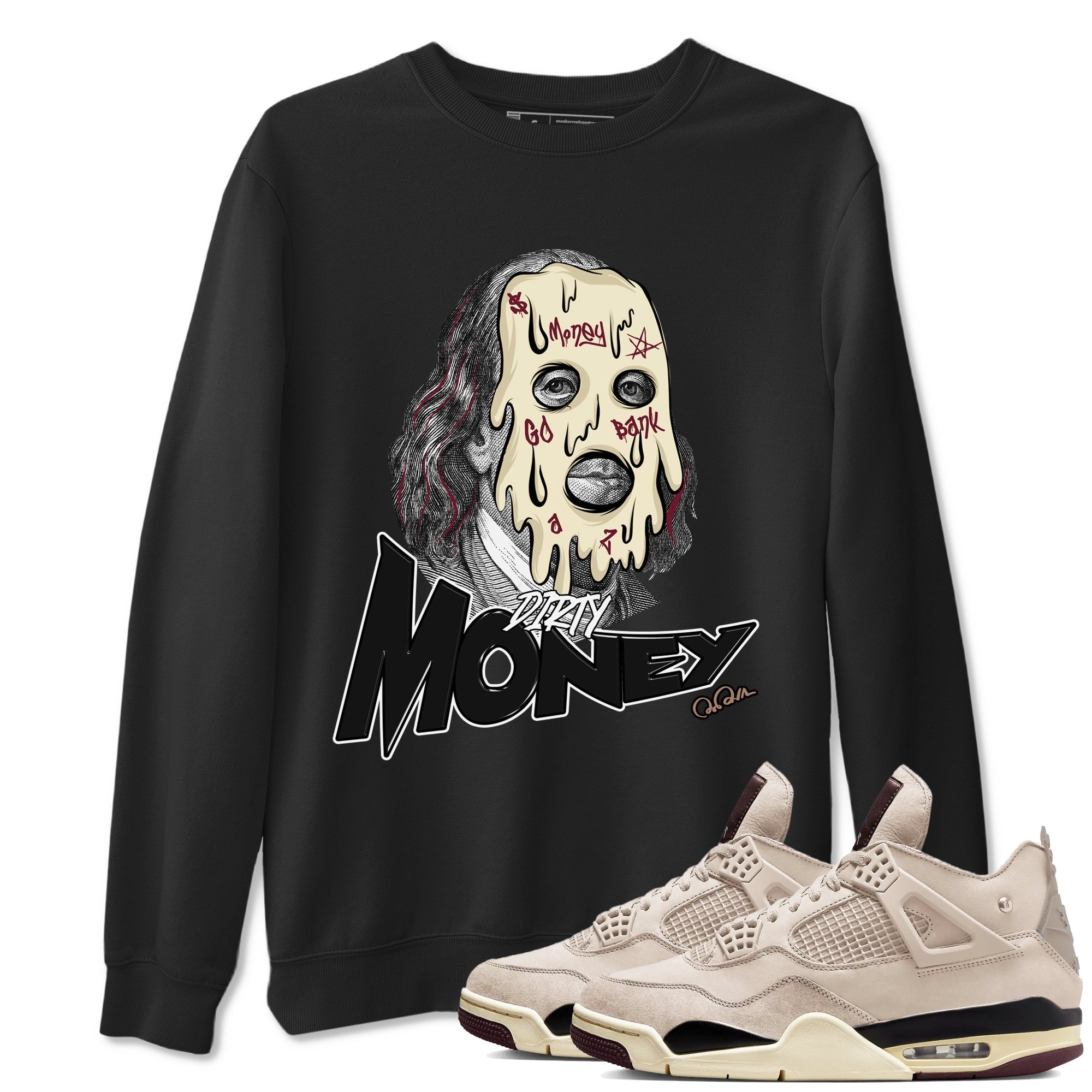 Dirty Money snkmatch Tees - Air Jordan 4 A Ma Maniere x Fossil Stone