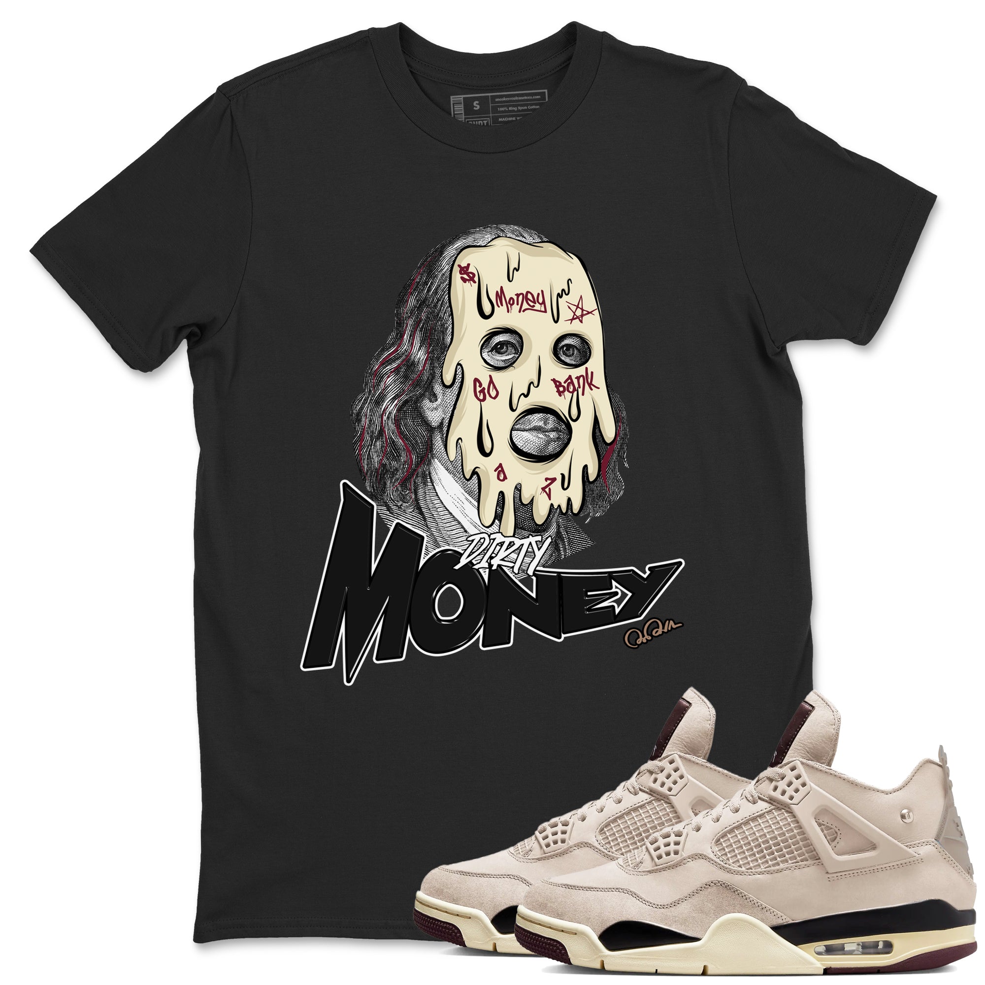 Dirty Money snkmatch Tees - Air Jordan 4 A Ma Maniere x Fossil Stone