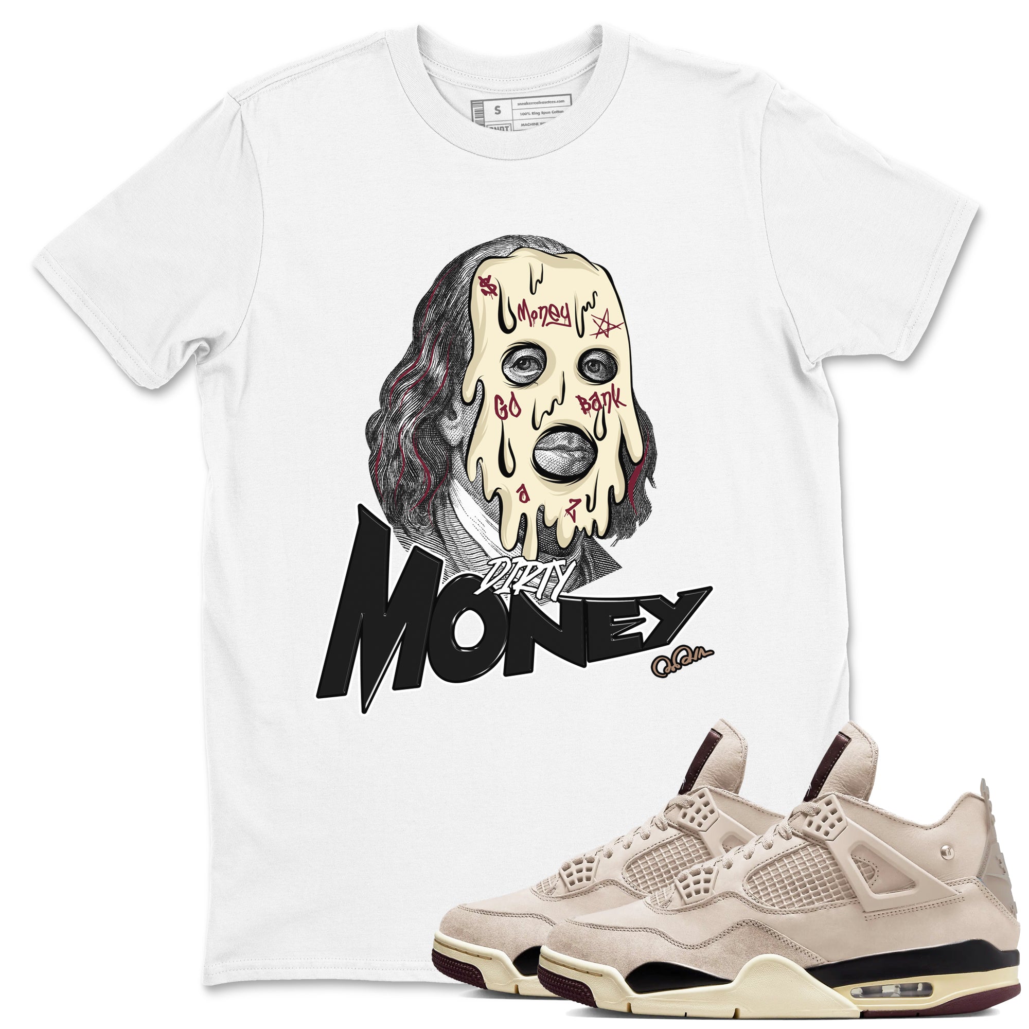 Dirty Money snkmatch Tees - Air Jordan 4 A Ma Maniere x Fossil Stone