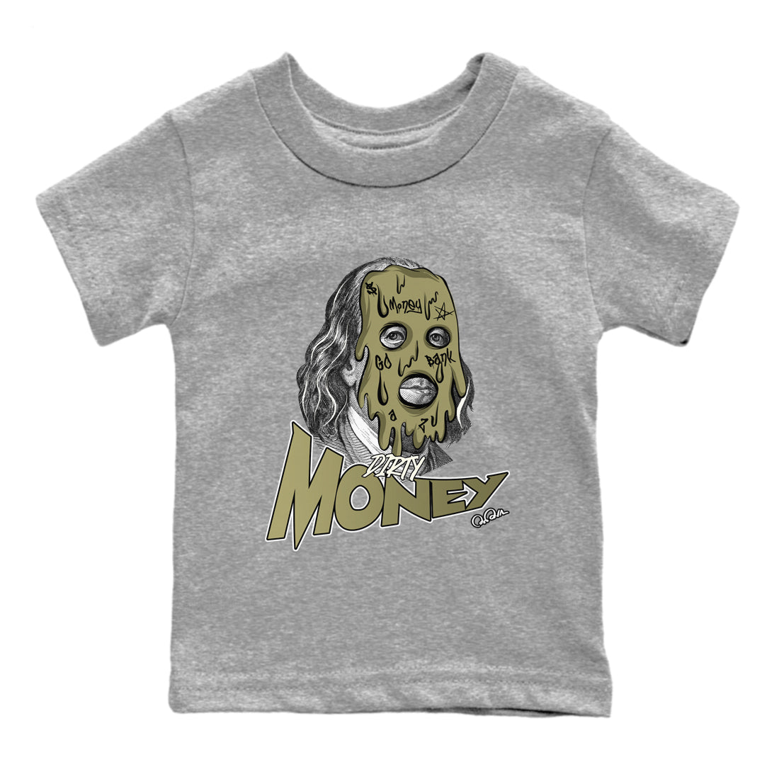 Dirty Money snkmatch Tee Kids - Air Jordan 4 Medium Olive