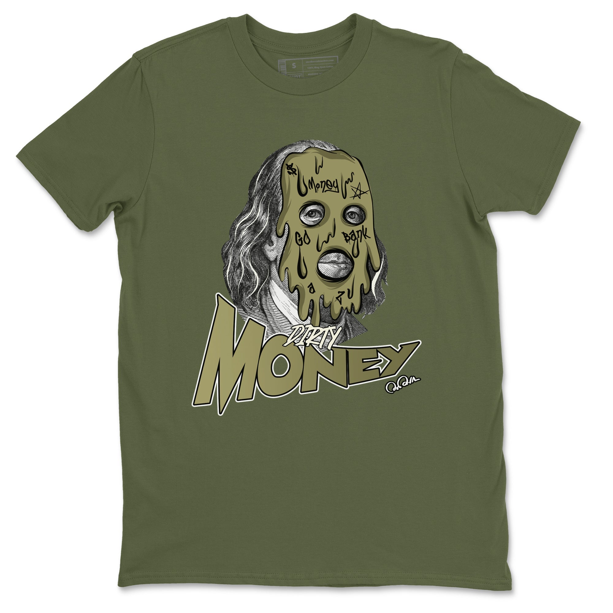Dirty Money snkmatch Tee - Air Jordan 4 Medium Olive