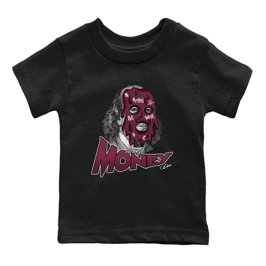 Dirty Money Kids Tops - Air Jordan 5 Burgundy