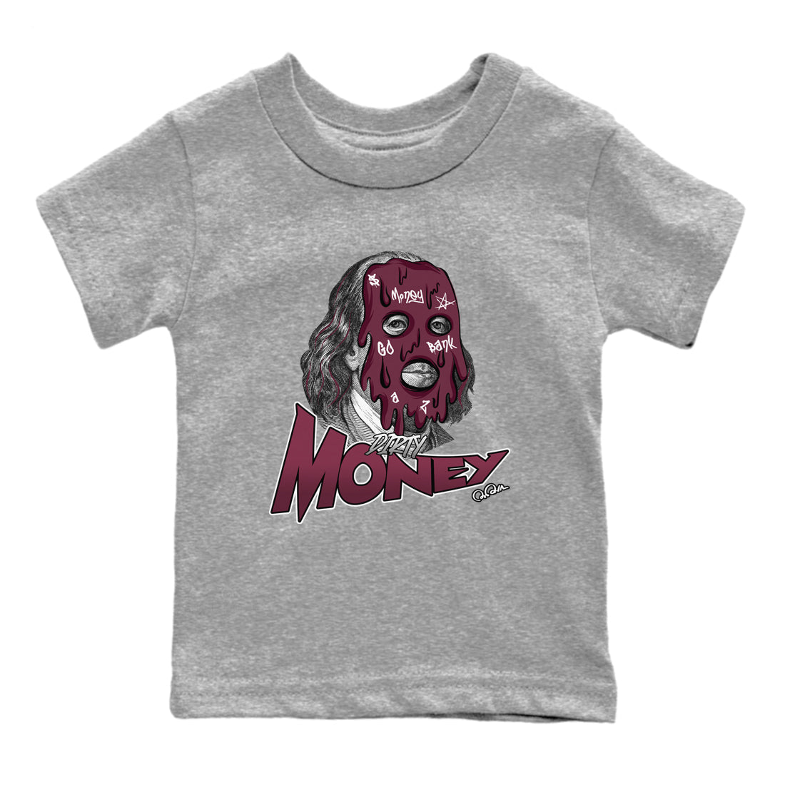 Dirty Money Kids Tops - Air Jordan 5 Burgundy