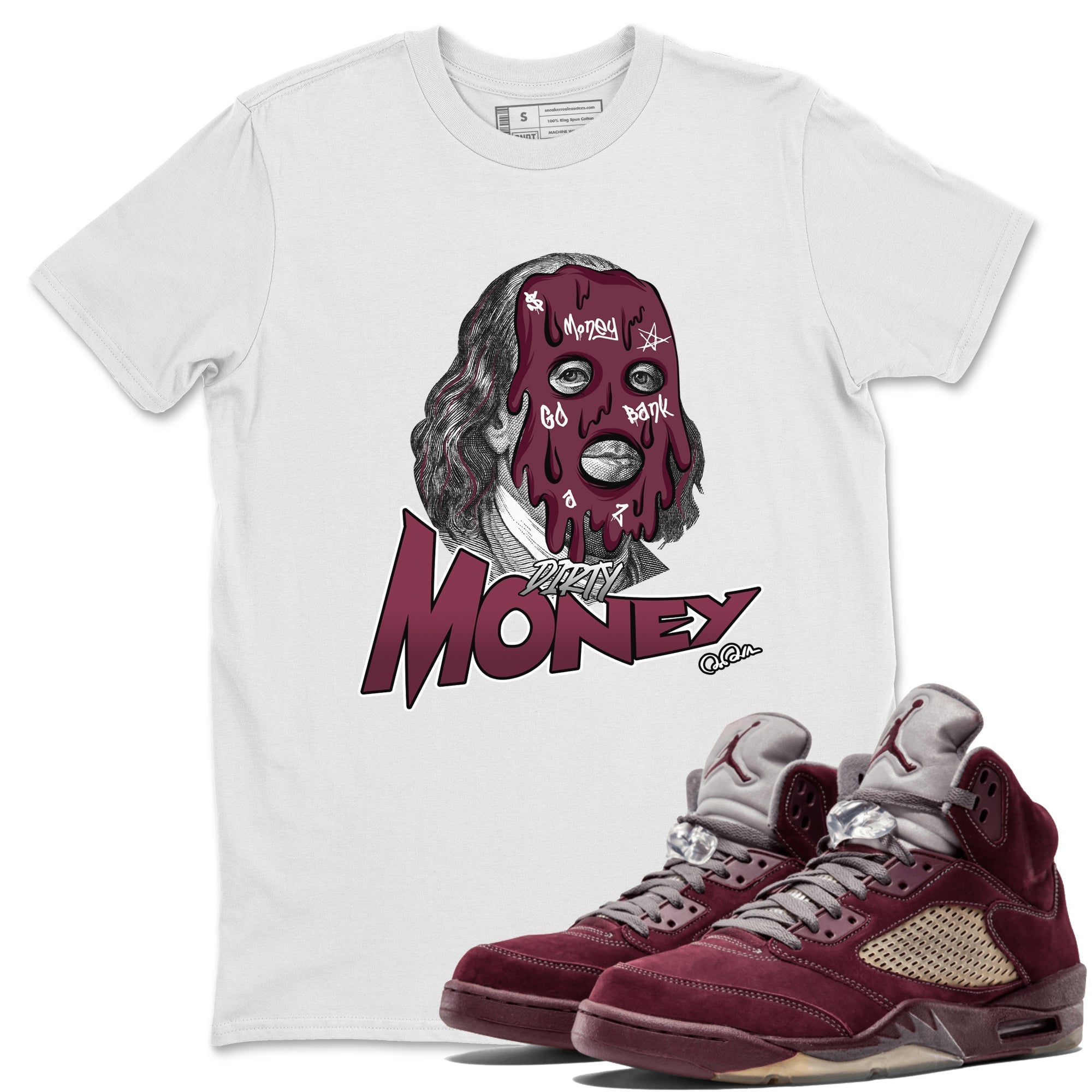 Dirty Money Unisex Tops - Air Jordan 5 Burgundy