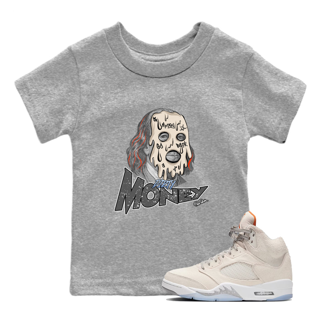 Dirty Money Kids Tops - Air Jordan 5 Craft