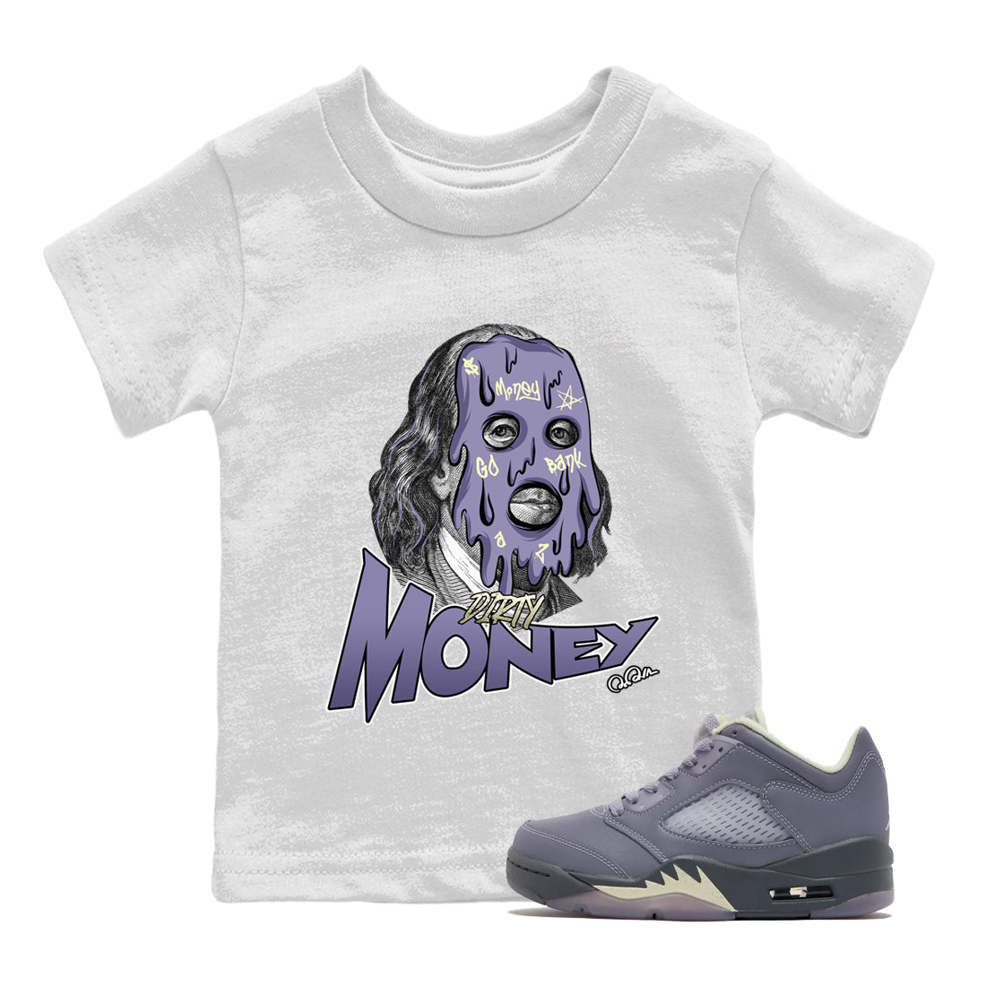 Dirty Money Kids Tops - Air Jordan 5 Indigo Haze