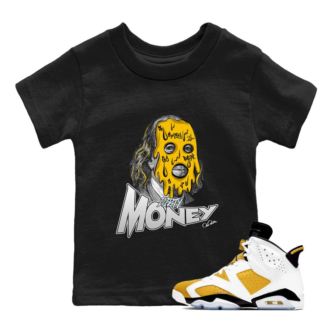 Dirty Money snkmatch Tee Kids - Air Jordan 6 Yellow Ochre