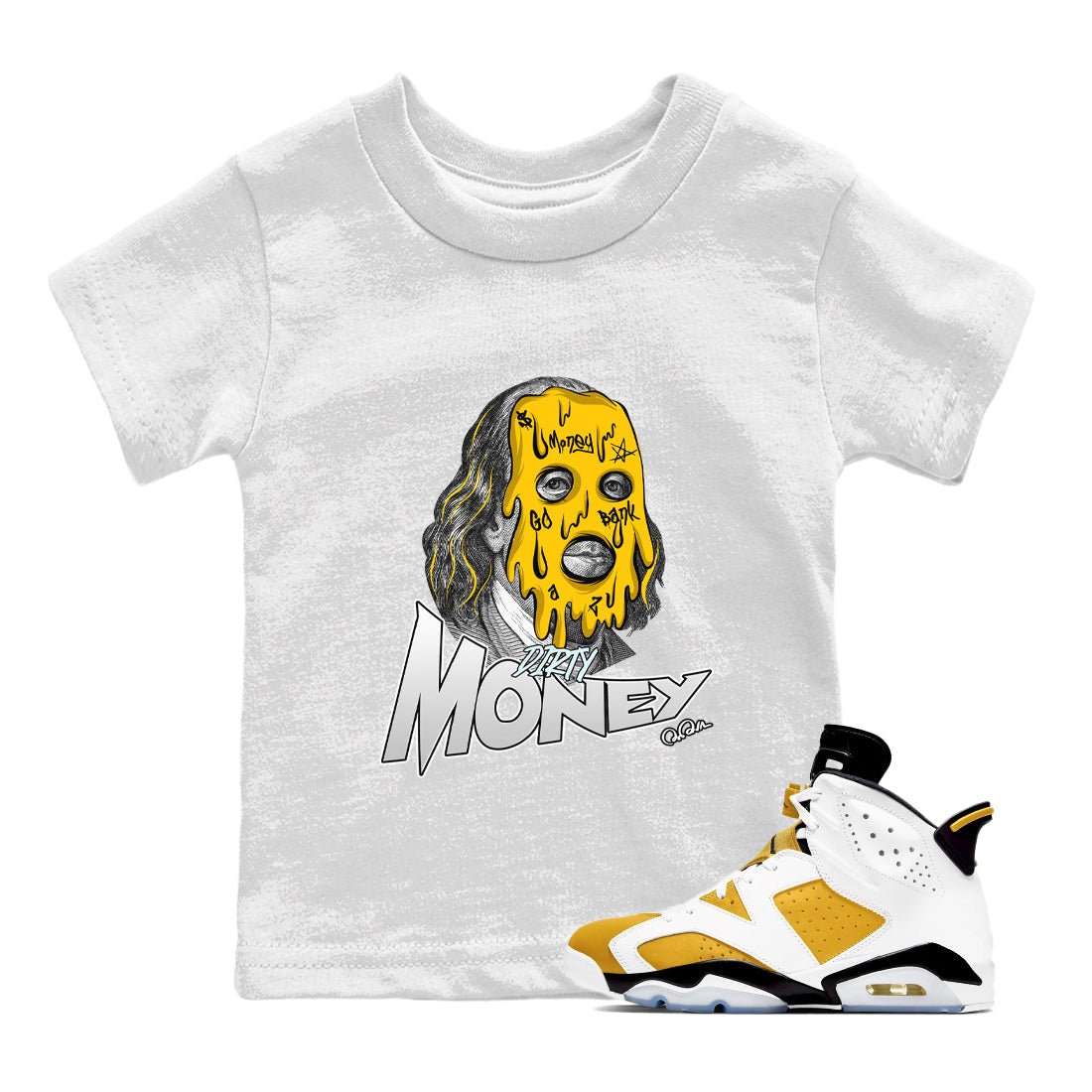 Dirty Money snkmatch Tee Kids - Air Jordan 6 Yellow Ochre