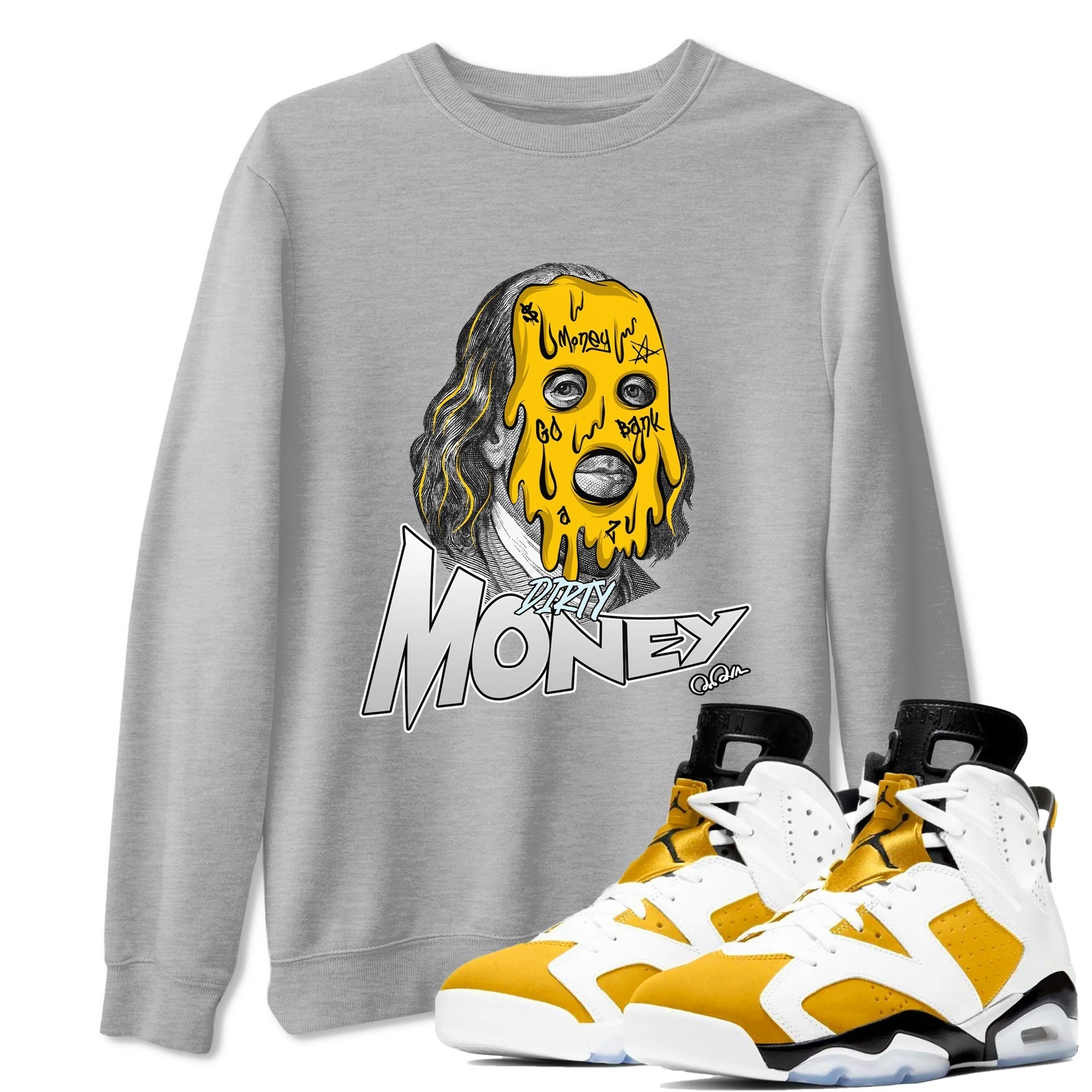 Dirty Money snkmatch Tee - Air Jordan 6 Yellow Ochre