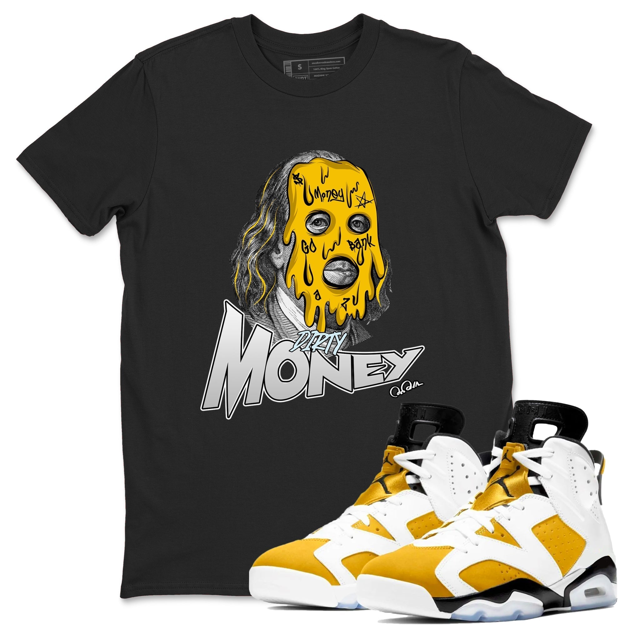 Dirty Money snkmatch Tee - Air Jordan 6 Yellow Ochre