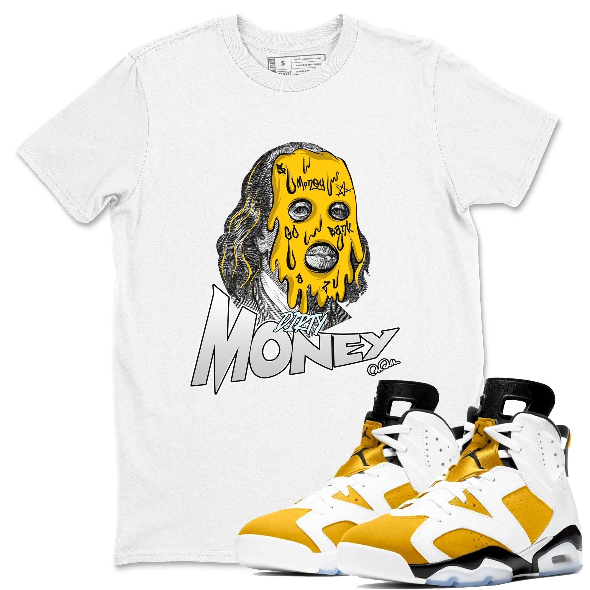 Dirty Money snkmatch Tee - Air Jordan 6 Yellow Ochre