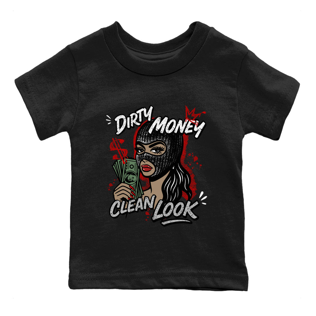 Dirty Money Clean Look snkmatch Tees Kids - Air Jordan 4 White Cement