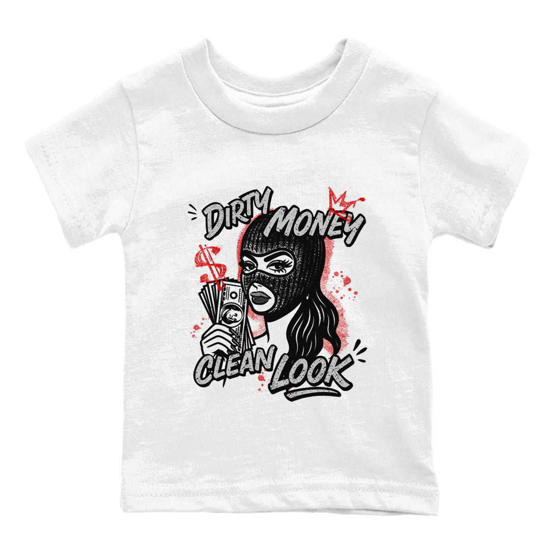 Dirty Money Clean Look snkmatch Tees Kids - Air Jordan 4 White Cement