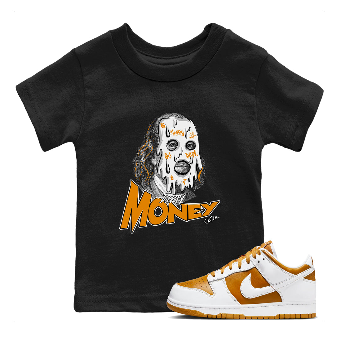 Dirty Money snkmatch Tees Kids - Dunk Dark Curry