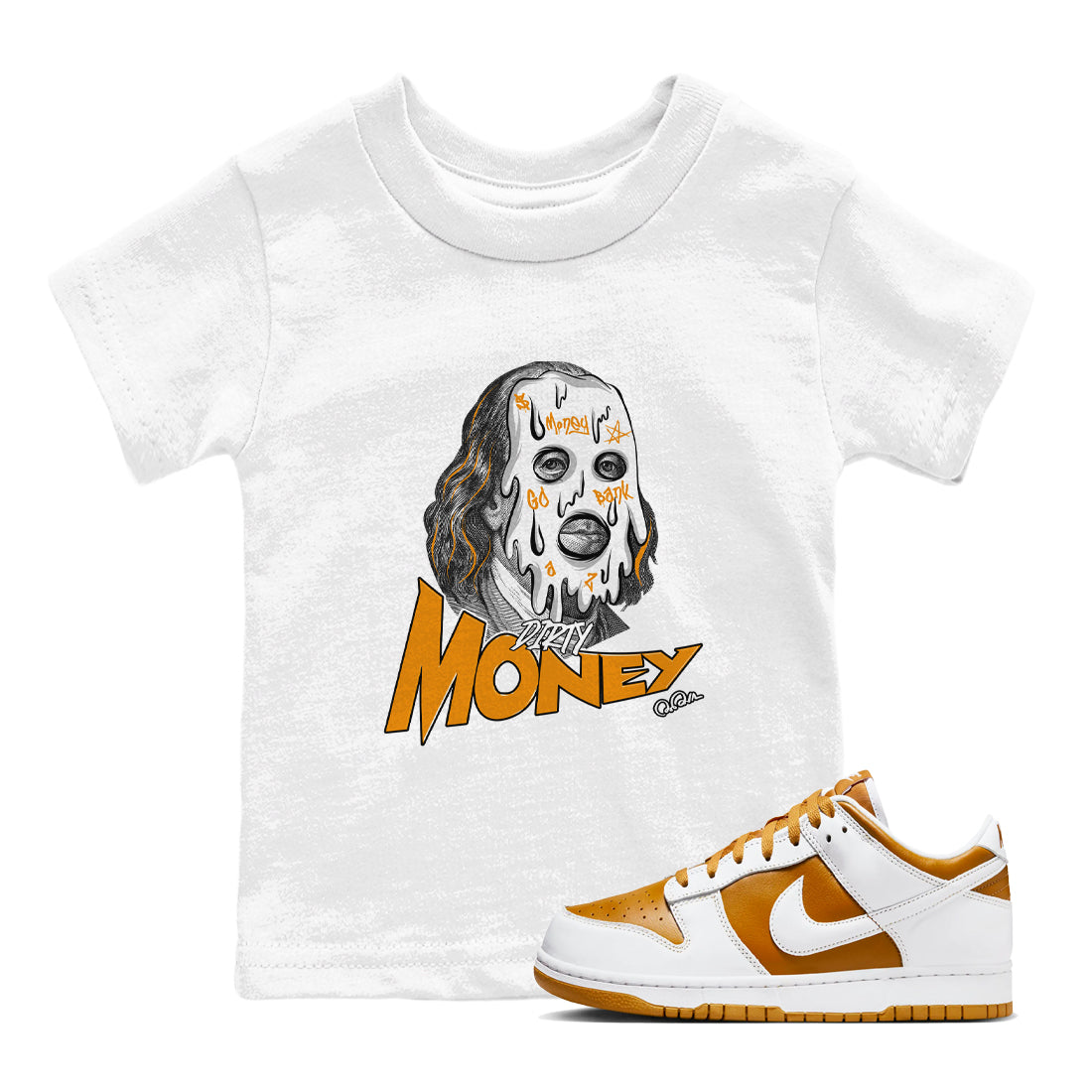 Dirty Money snkmatch Tees Kids - Dunk Dark Curry