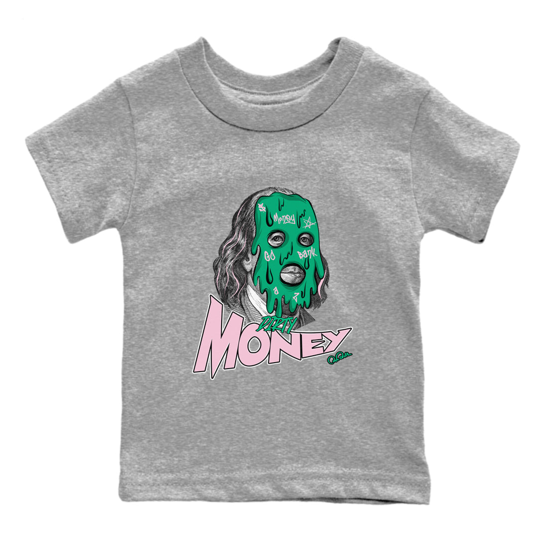 Dirty Money snkmatch Tees Kids - Dunk Medium Soft Pink Malachite
